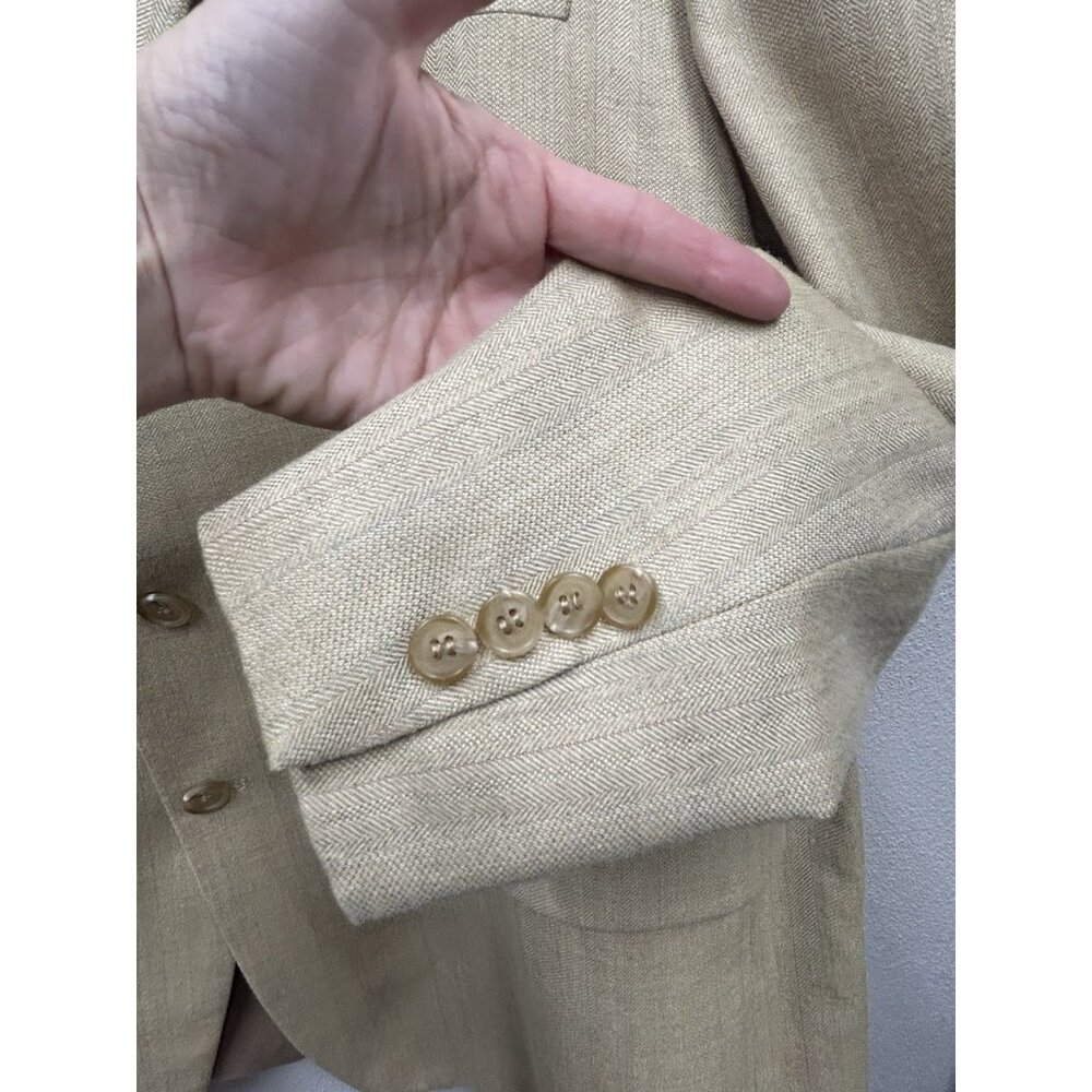 Lauren Ralph Lauren Men's Blazer 56R Beige Silk Wool Sport Coat Career Office - Picture 6 of 12